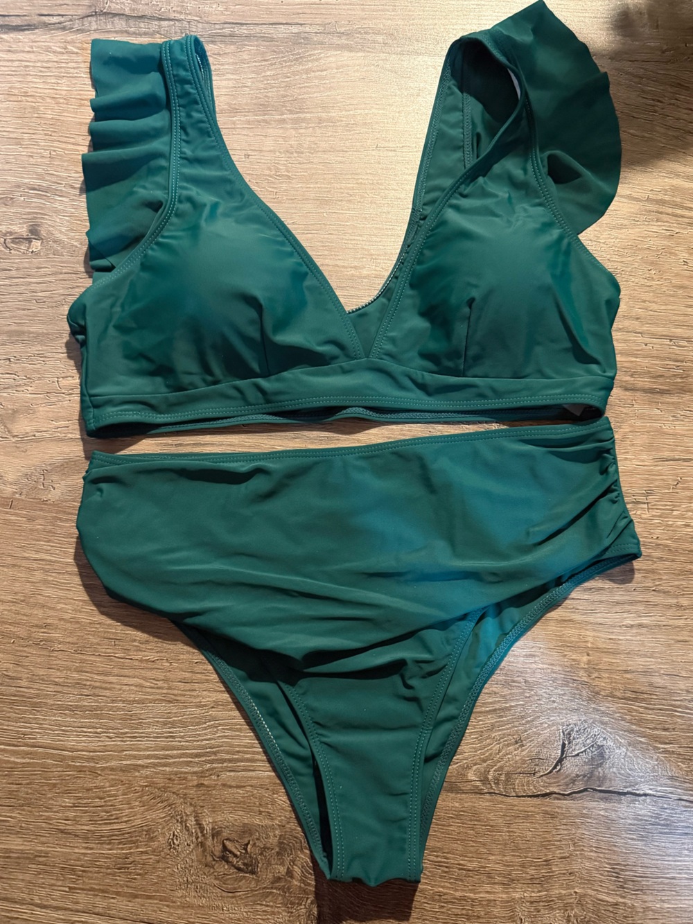 SHEIN Dark Green Two-Piece Bikini Set